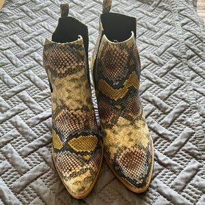 Rider Girl Snakeskin Ankle Boots